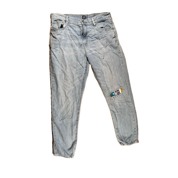 GAP Denim - GAP Blue Boyfriend Jeans Relaxed Fit Distressed